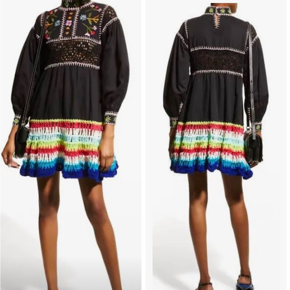 Celia B Scarlet Floral Embroidered Dress